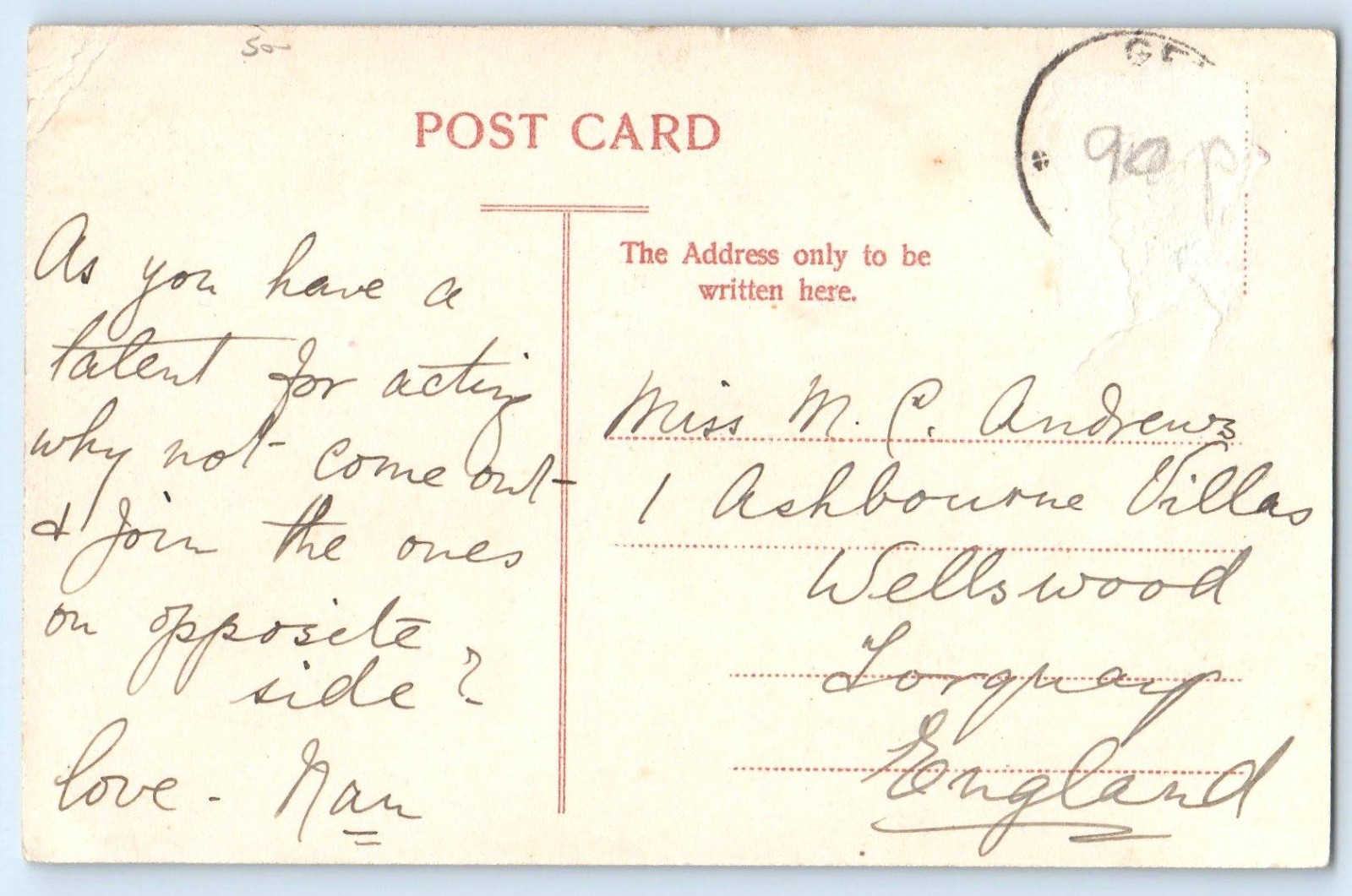 China Postcard On the Rand Stars of the Chinese Dramatic Opera Co. c1910