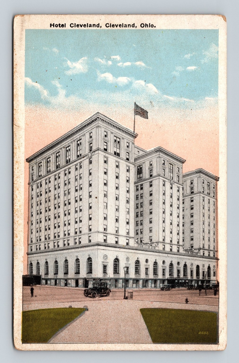 Vintage Hotel Cleveland Lithograph Postcard Ohio 3.5×5.5 in