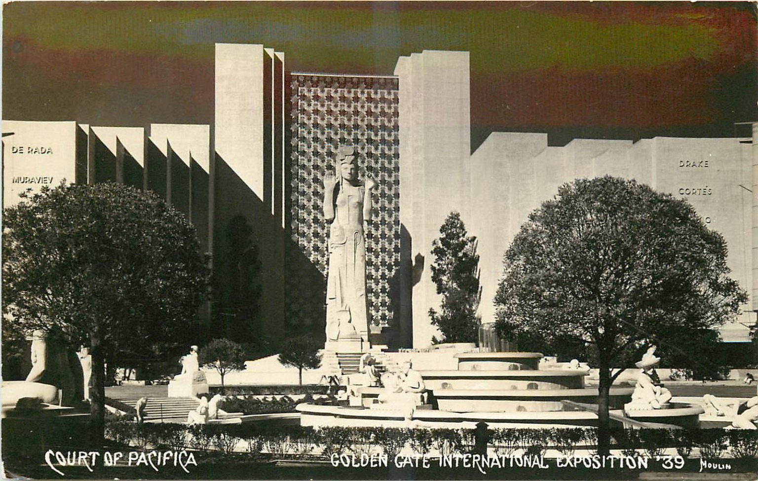 1939 Golden Gate International Exposition Court of Pacifica RPPC Postcard