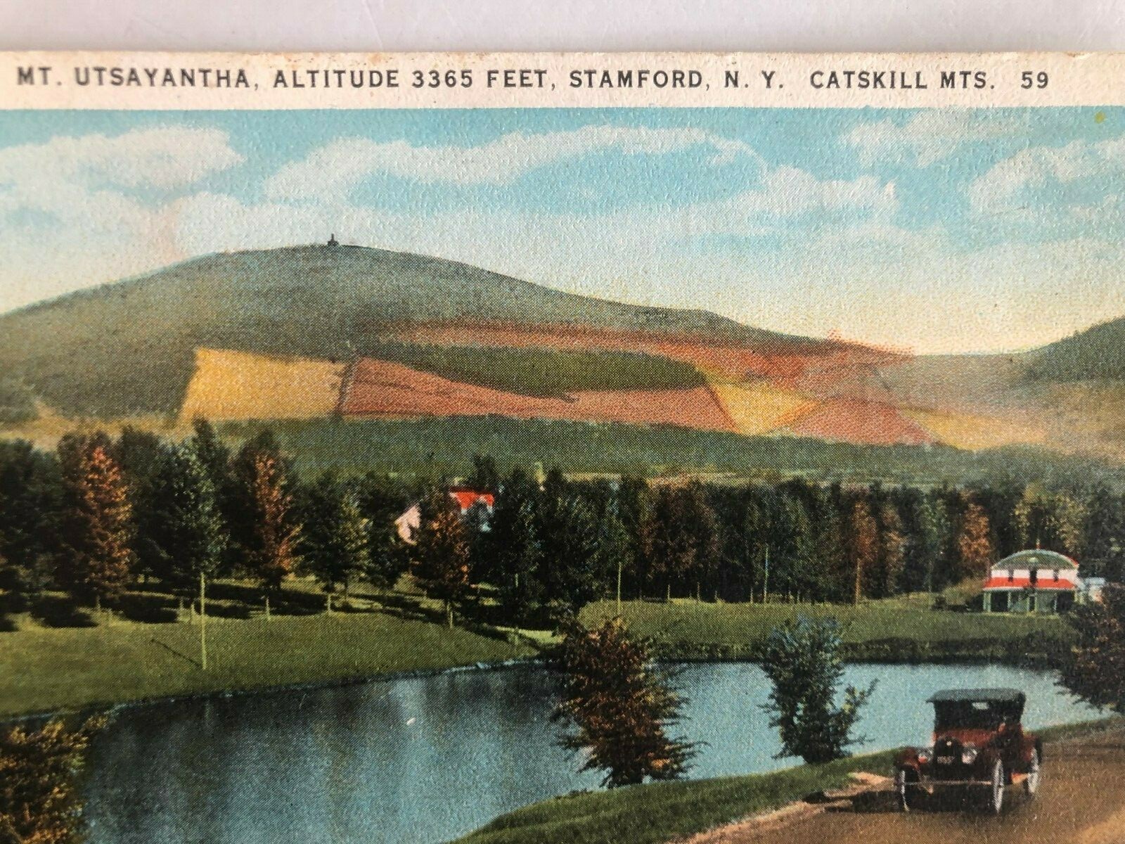 Mt Utsayantha view Stamford New York Catskill Mountains Vintage Posted 1924