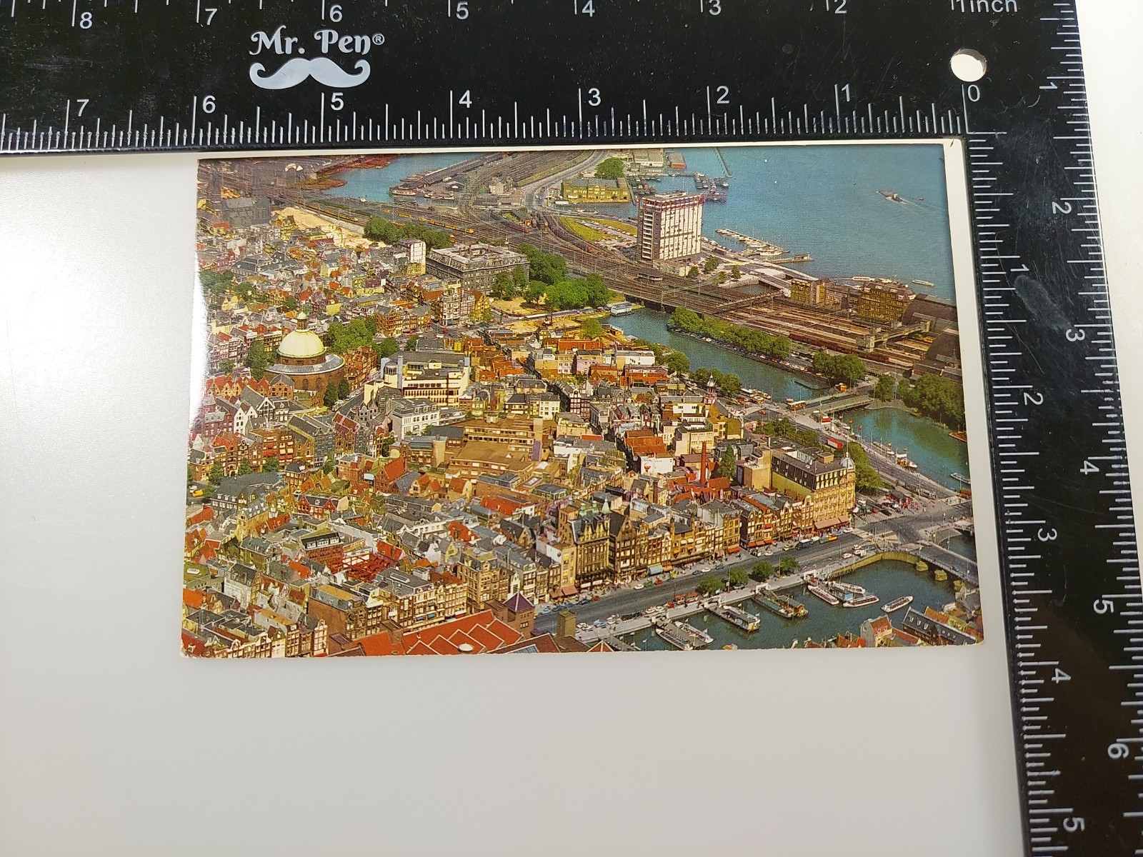 Vintage Postcard Amsterdam Netherlands Damrak Waterfront View