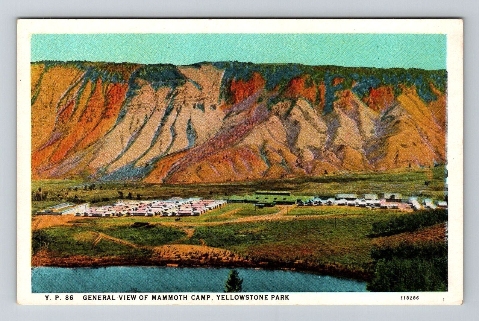 Yellowstone Natl Park WY-Wyoming, Mammoth Camp, Vintage Postcard