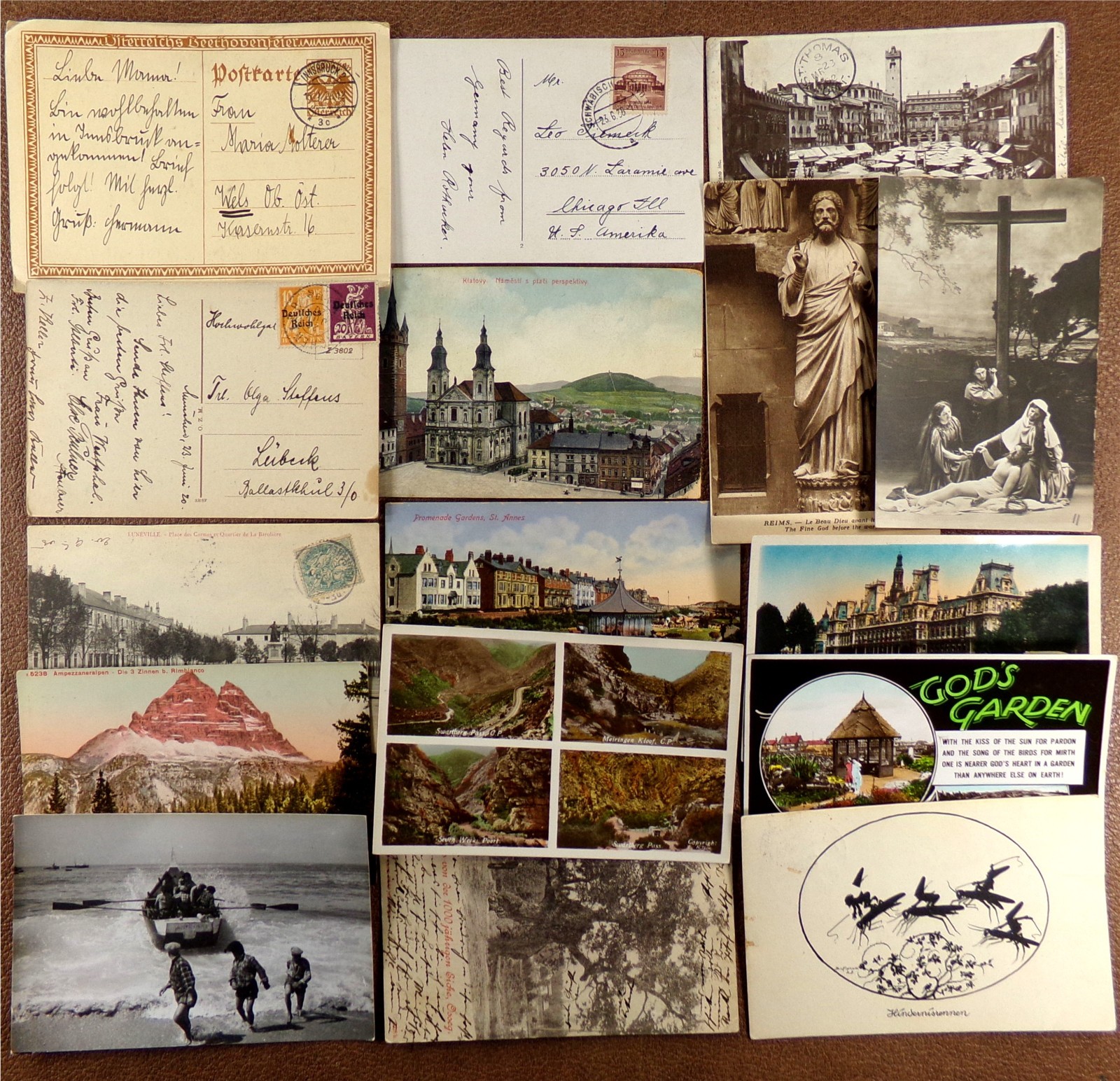 Early 1900’s Foreign Antique Postcard Lot (16x) Vintage Europe World Collection