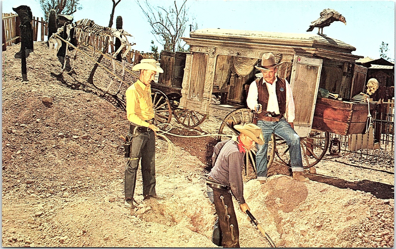 Vintage Postcard Legend City Boot Hill Bank Robber Phoenix Tempe Arizona