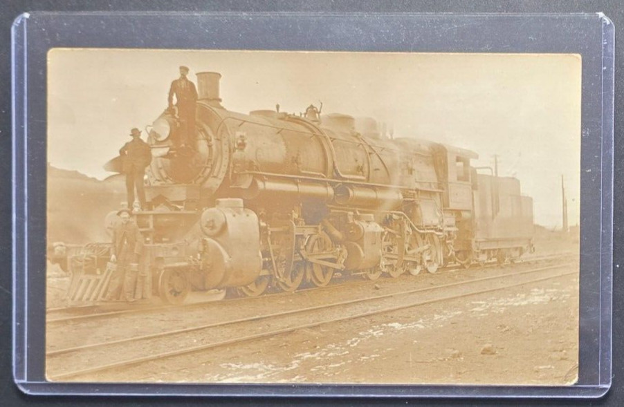 1910 Hillyard WA Steam Locomotive RPPC Great Northern Milwaukee Railroad