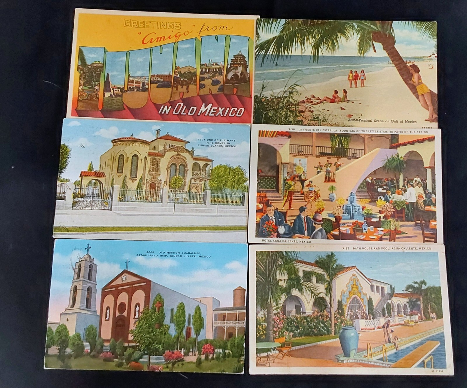 Vintage Mexico Postcards – Lot of 38 -B&W, Linen, Colored, Colorized, Artist