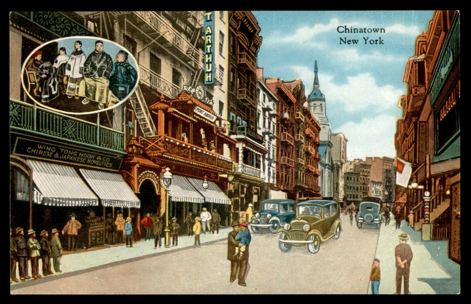 Postcard Chinatown Street Scene, PHOTOCHROME, New York, NY