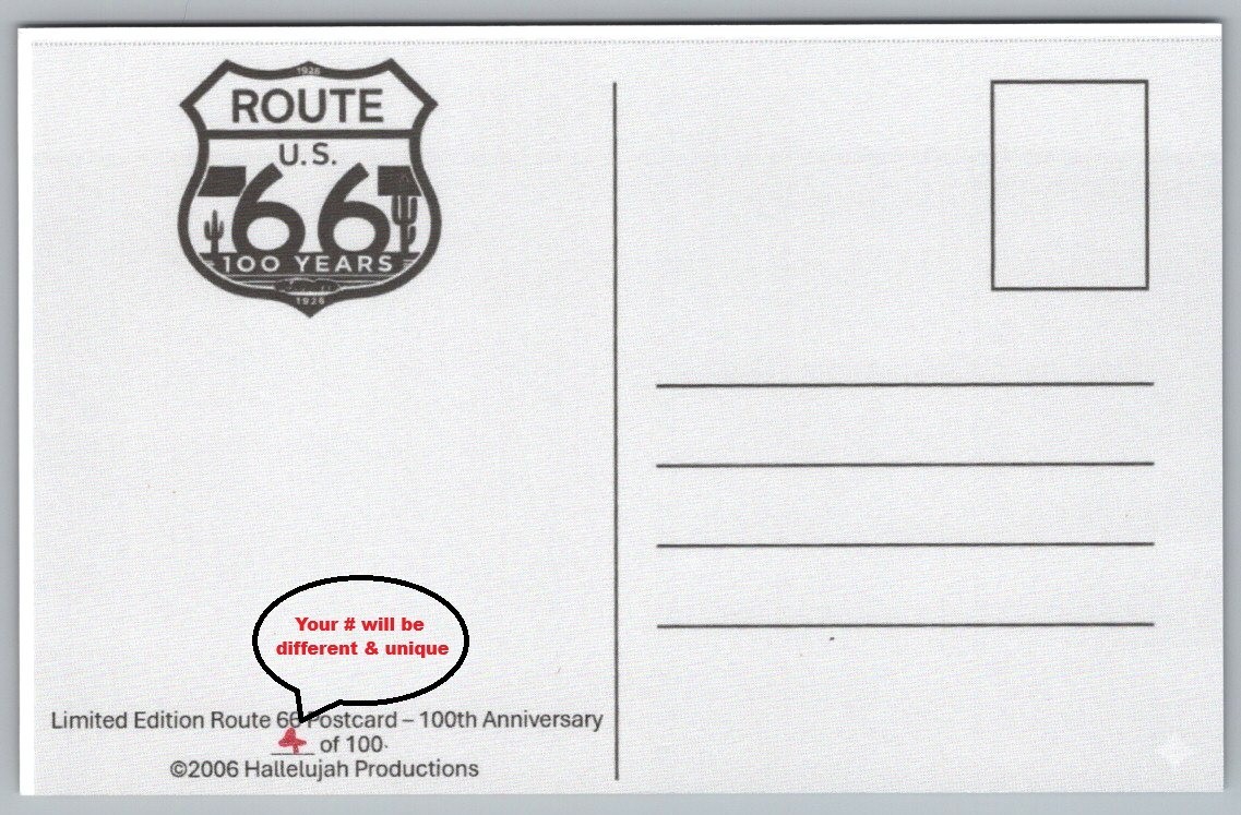 Route Rt 66 Welcome Arizona 100th Anniversary Limited Edition of 100 Postcard