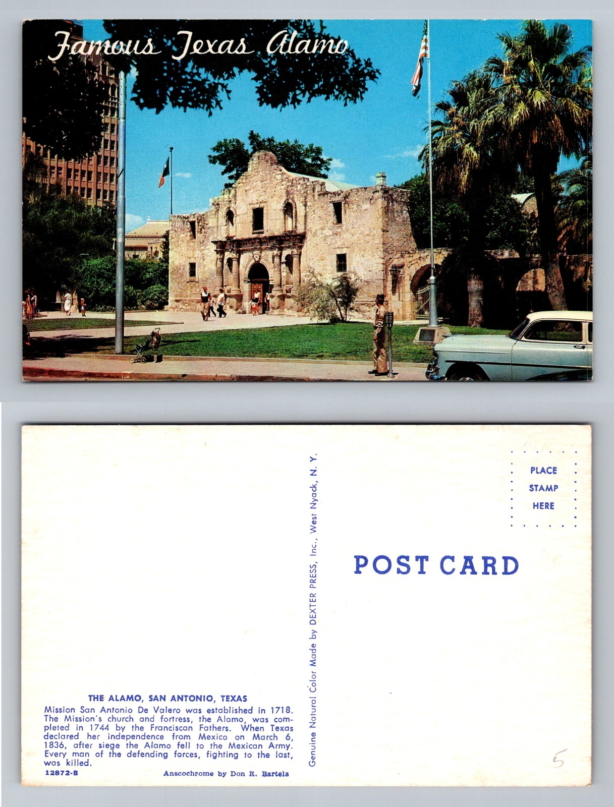 San Antonio, TX-Texas, Alamo Historic Mission Landmark Vintage Postcard