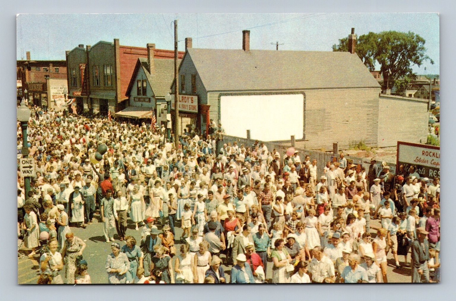 Vintage Lobster Festival Parade Rockland Maine Tichnor Bros Postcard