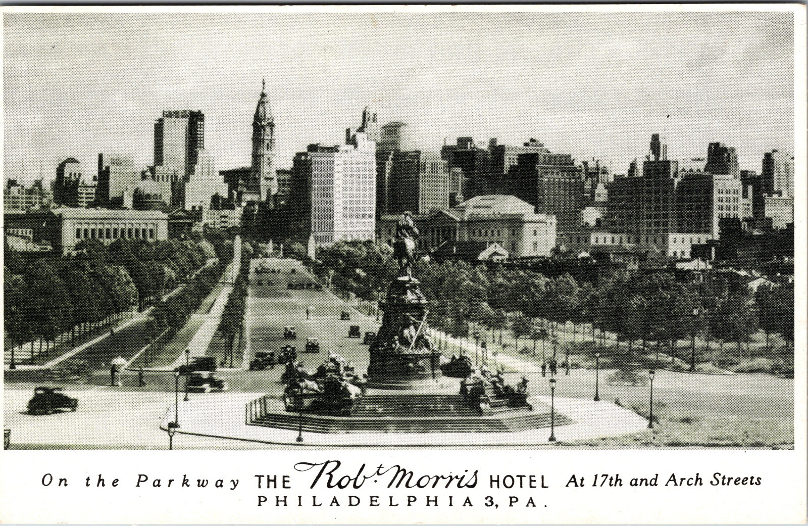 Postcard Rob Morris Hotel On The Parkway 17th & Archer Philadelphia Pa C:1940’s