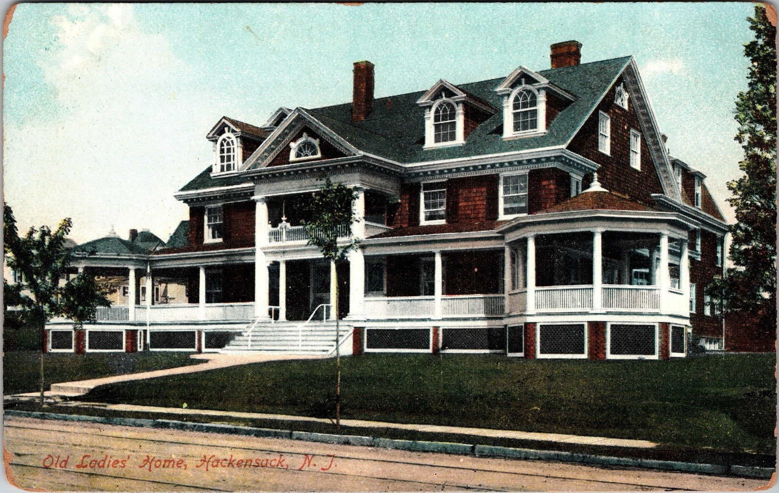 Postcard Old Ladies Home Hackensack New Jersey Unposted