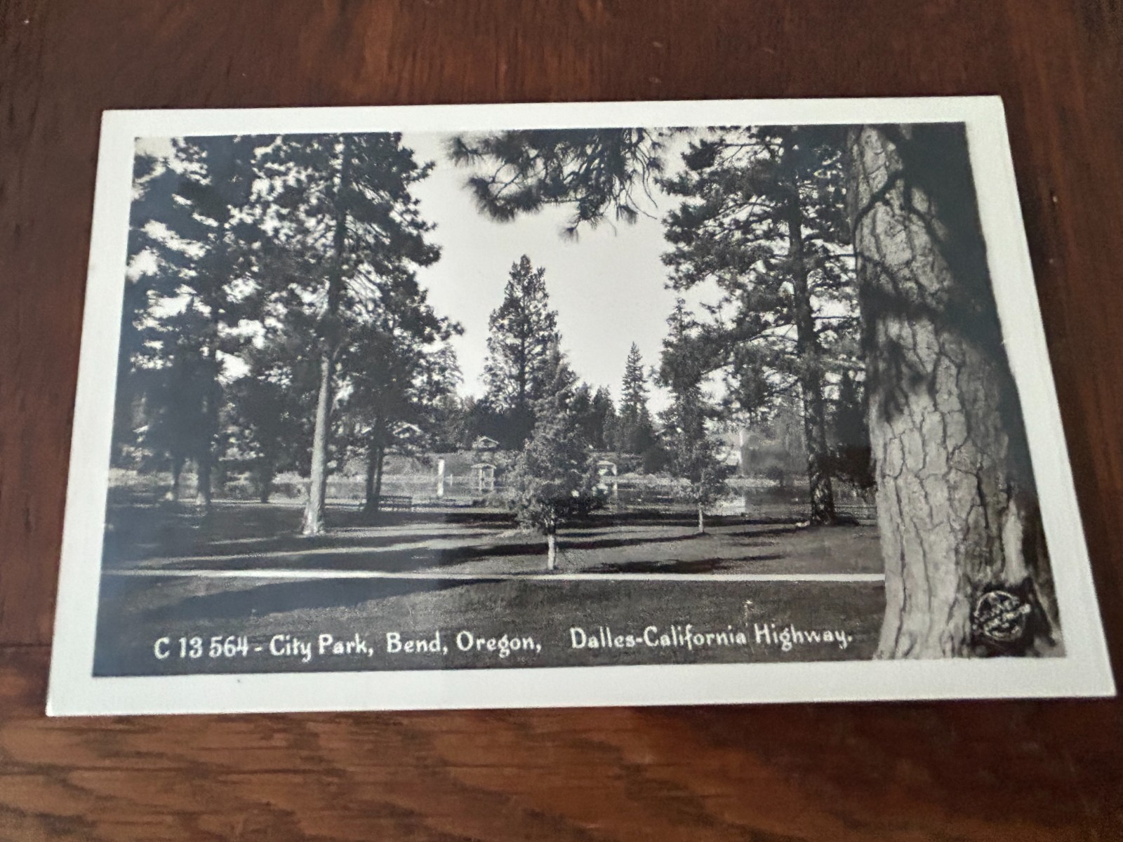 City Park Bend Oregon Dalles California Highway RPPC Postcard