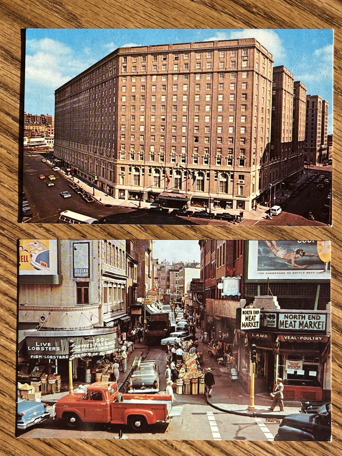 Vtg 1950s-60s Downtown Boston Massachusetts Postcard SET, Hilton Hotel North End