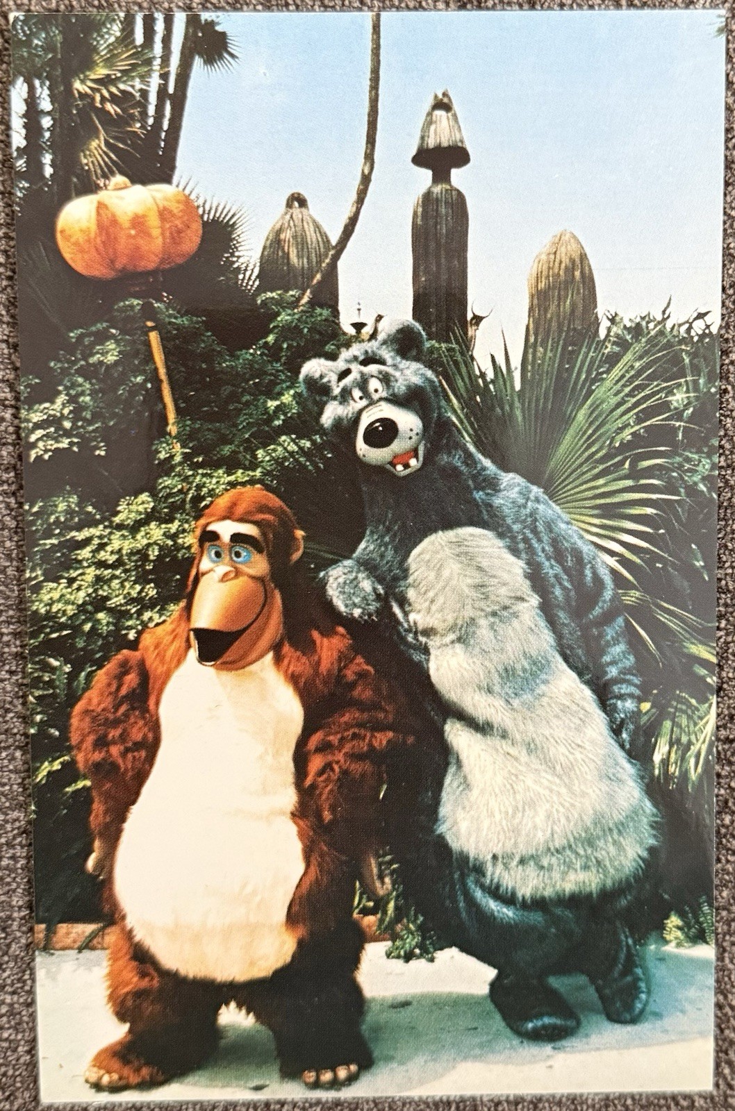 Walt Disney World Florida BALOO KING LOUIE Adventureland VTG bear Postcard A50