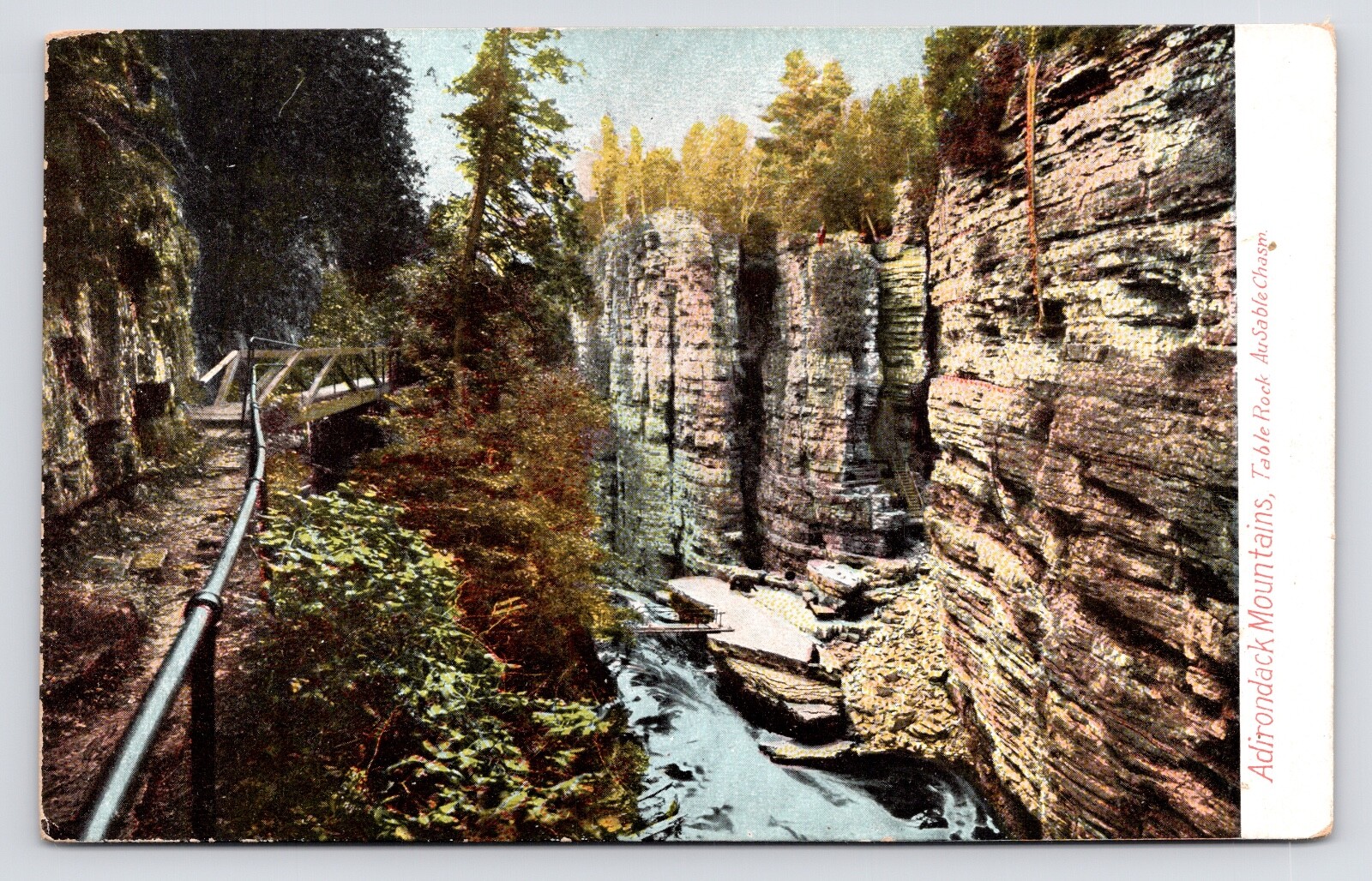 c1905~Ausable Chasm~Table Rock View~Adirondacks New York NY~UDB~Antique Postcard