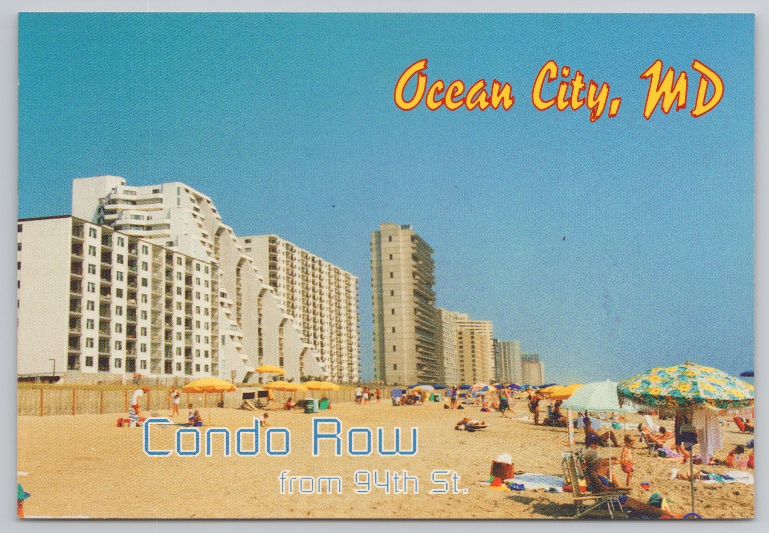 Ocean City MD Condo Row 94th St Beach HPS Inc Postcard Unposted c1980s-90s