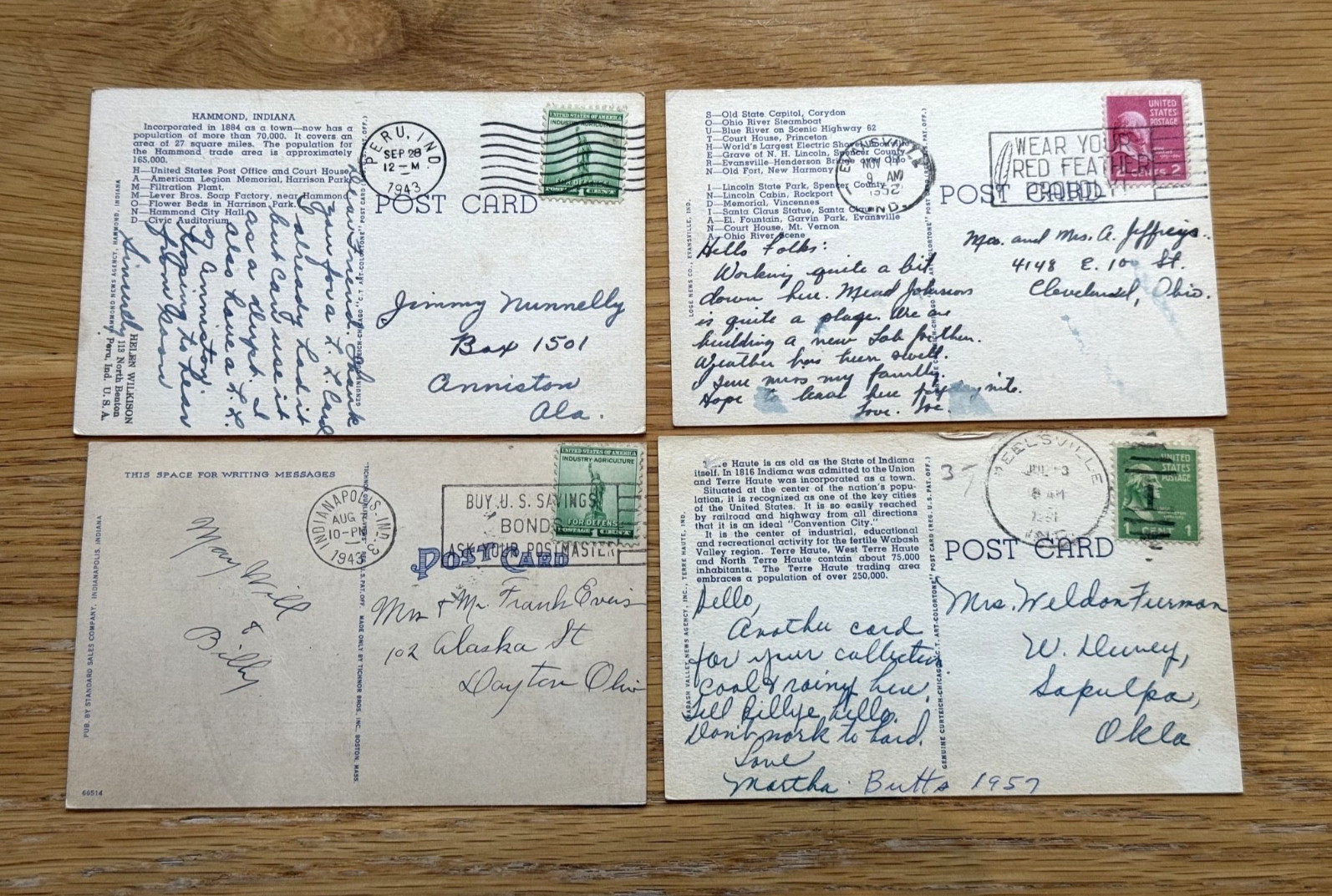 Lot of 20 Indiana Large Letter Greetings Postcards- All Different- Mostly Linen