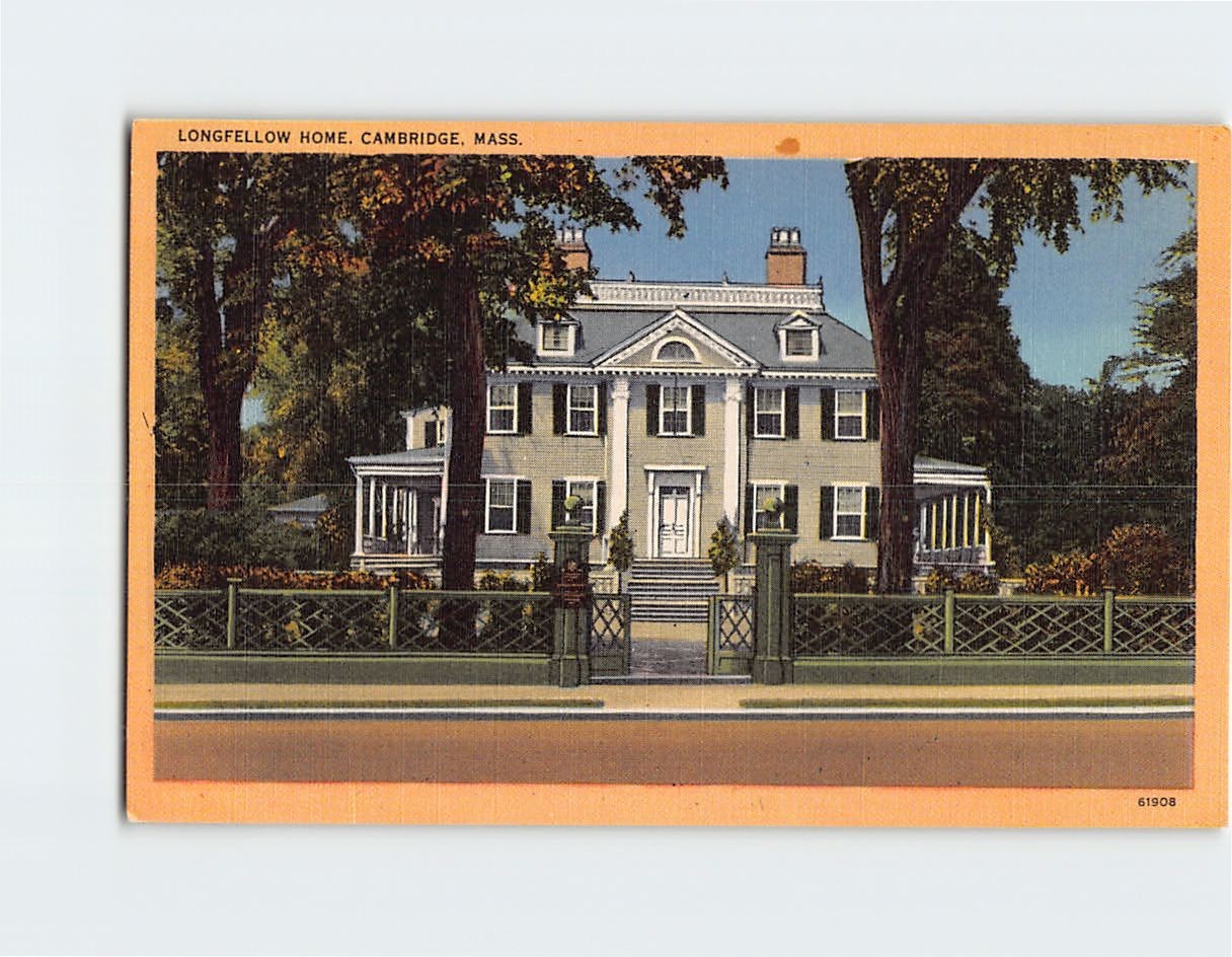 Postcard Longfellow Home Cambridge Massachusetts USA