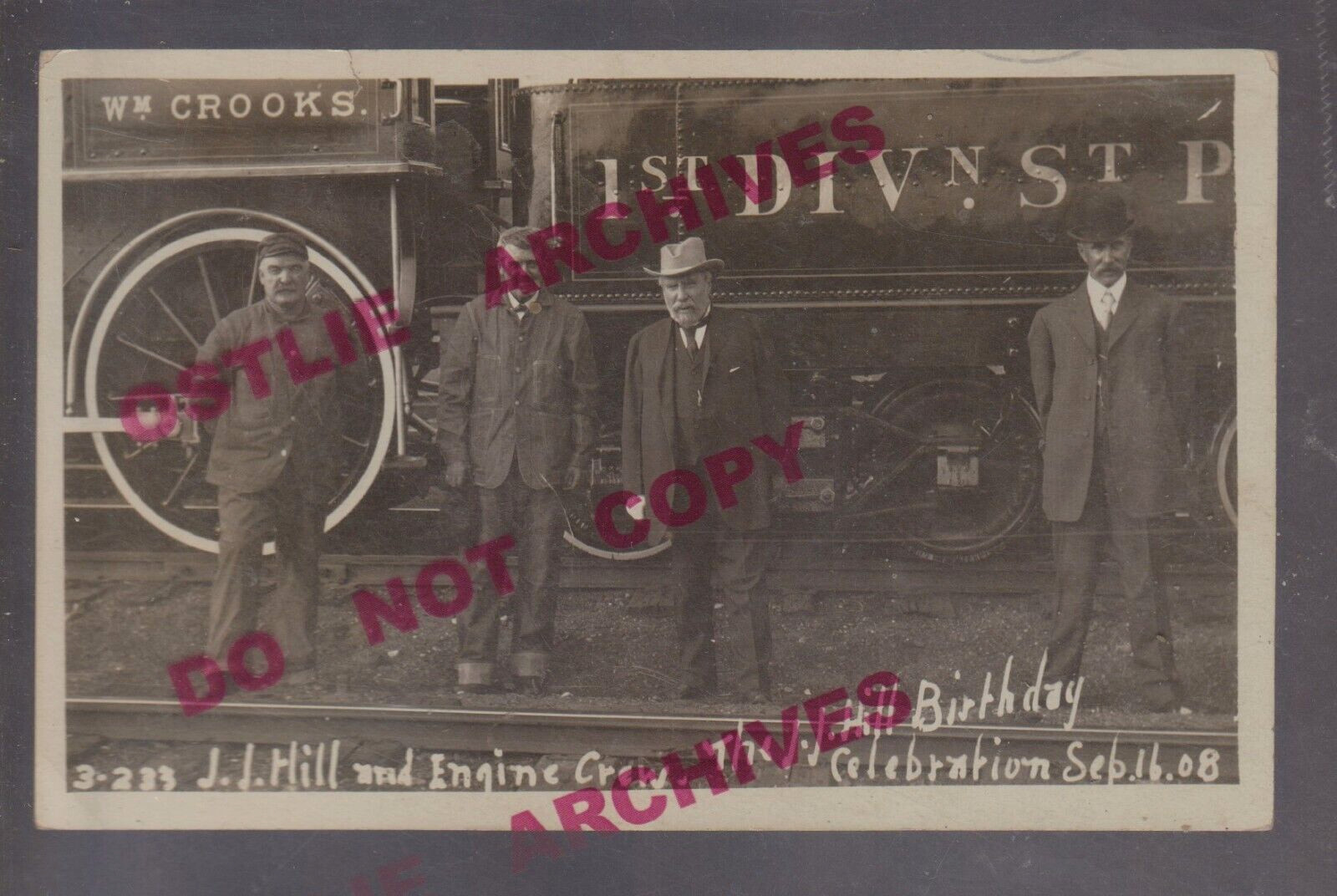 Breckenridge MINNESOTA RPPC 1908 JAMES J. HILL Depot GN RR Railroad WM CROOKS