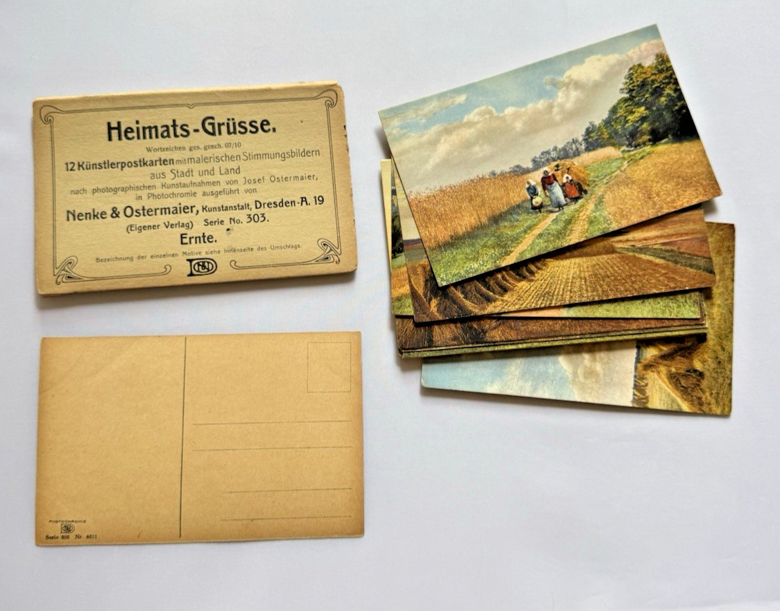 1910 Complete 12 Postcard Set Germany Serie 303 Harvest Unused