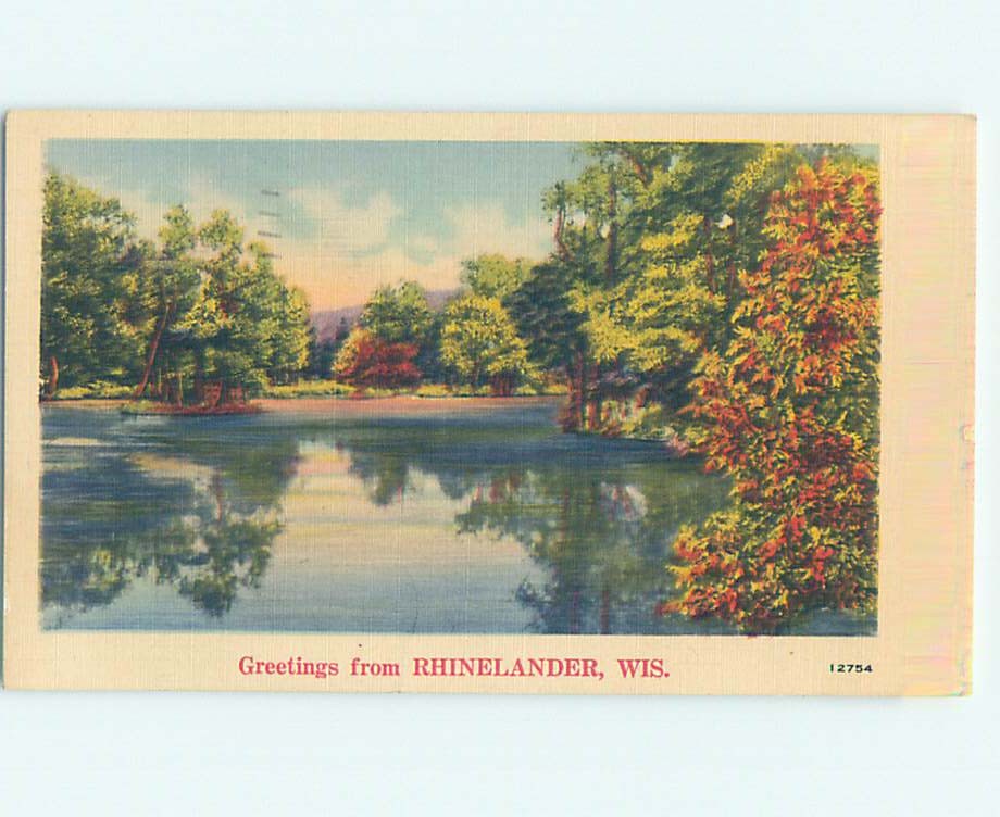Linen NATURE SCENE Rhinelander Wisconsin WI j/05 AD6801
