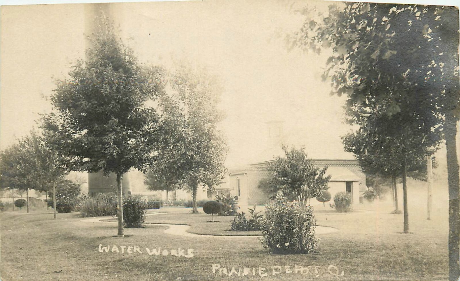 c1910 Prairie Depot Ohio Waterworks occupation RPPC Postcard 25-5433