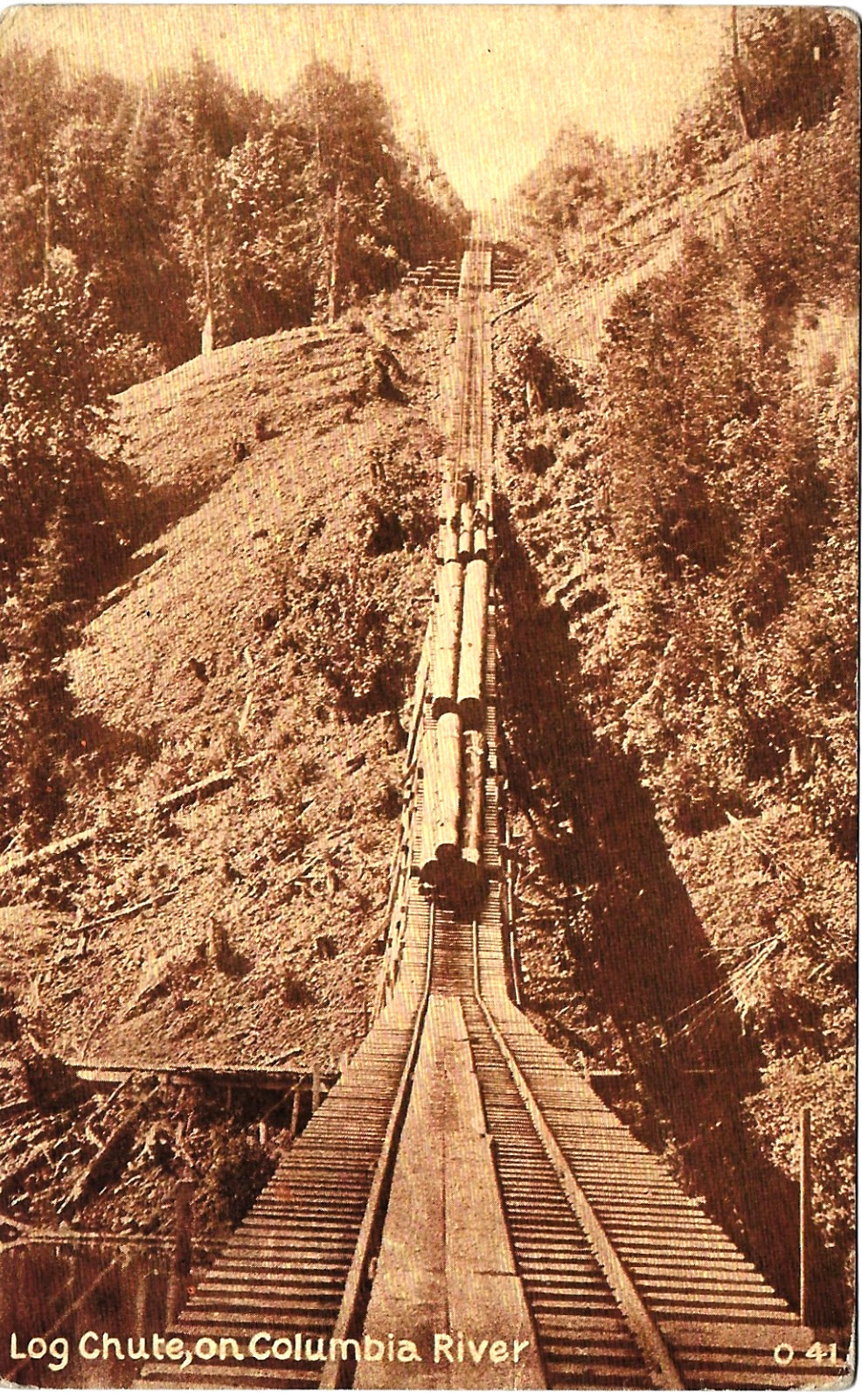 Columbia River OR Log Chute on the Columbia River