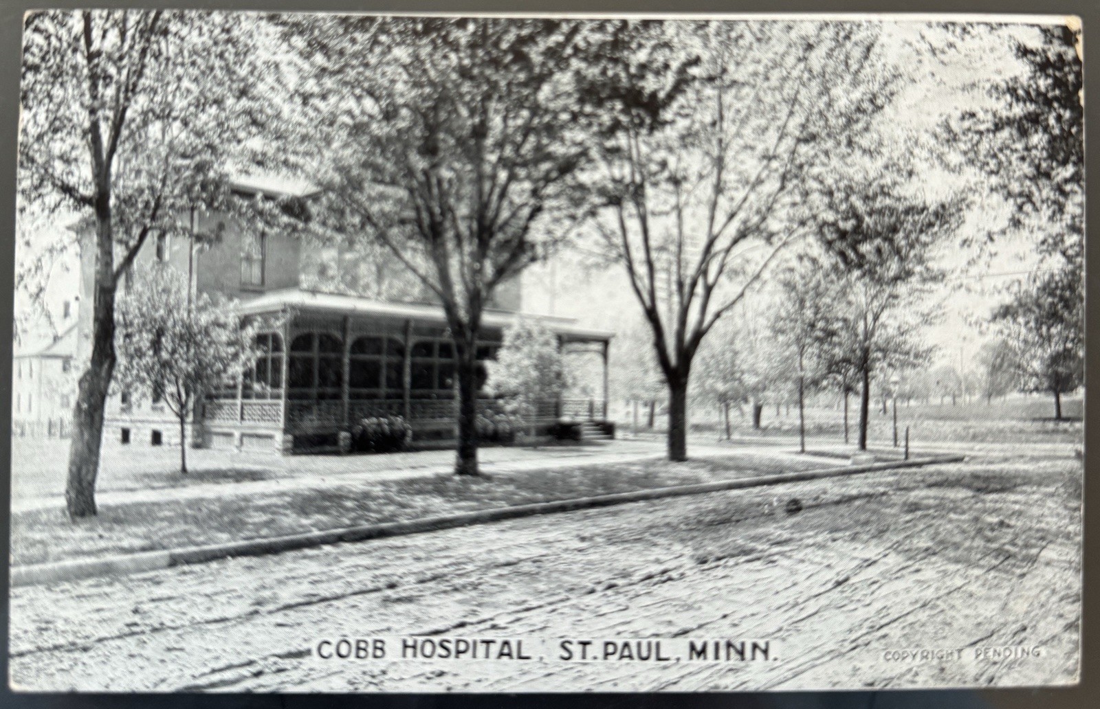 Vintage / Antique Postcard Cobb Hospital St. Paul Minnesota ca 1907 Street