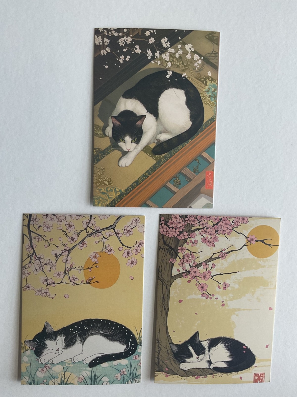Japanese Style Cat Art Japan Theme Postcard 4×6 NEW (3)