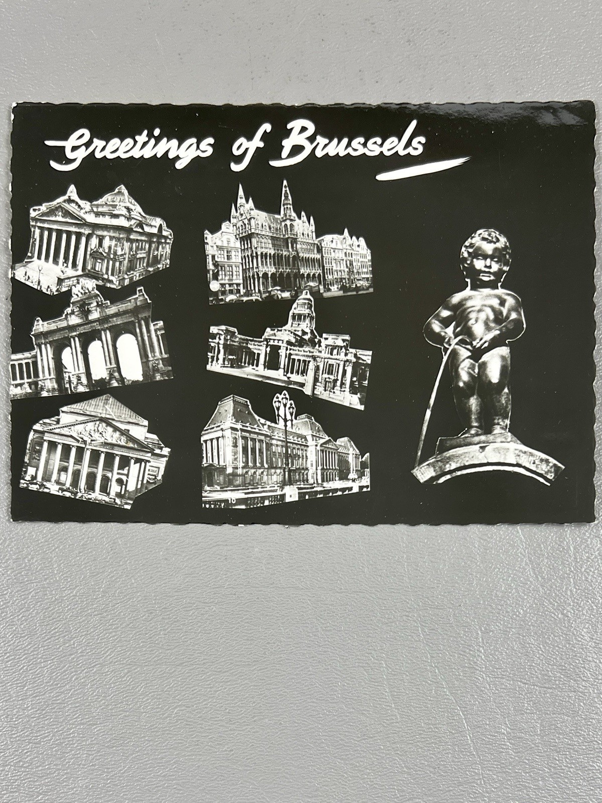 Greeting Of Brussels Belgium Iconic Landmarks Postcard Unposted
