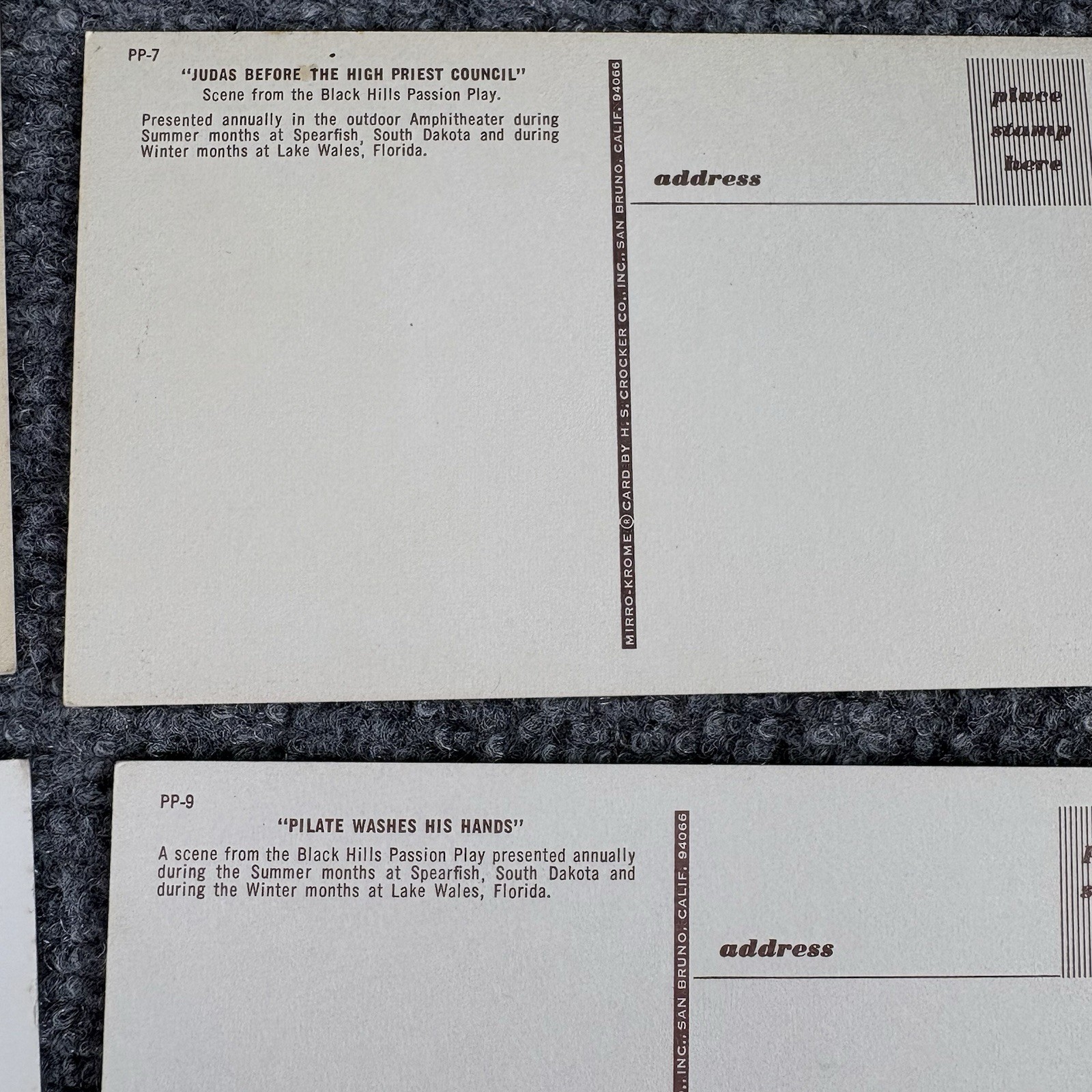 VTG 70s Black Hills Passion Play Postcards Lot Of 7 Spearfish SD Florida 60s
