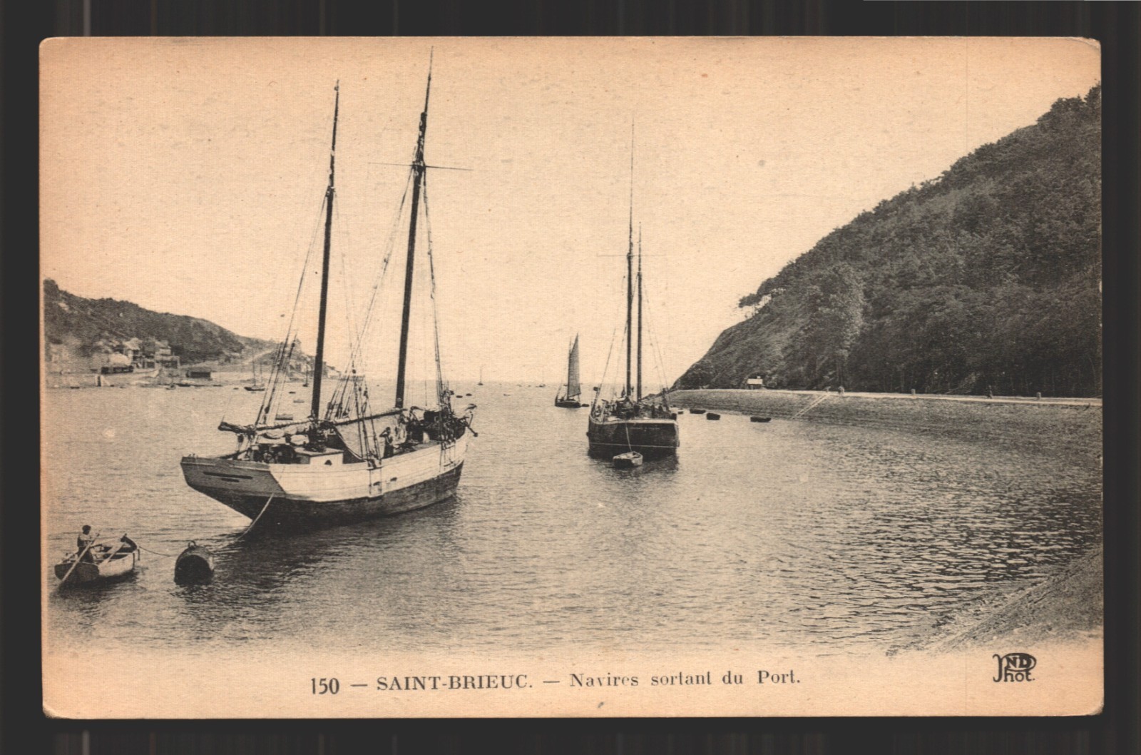 Unposted Saint Brieuc Ship Port France Postcard Vtg
