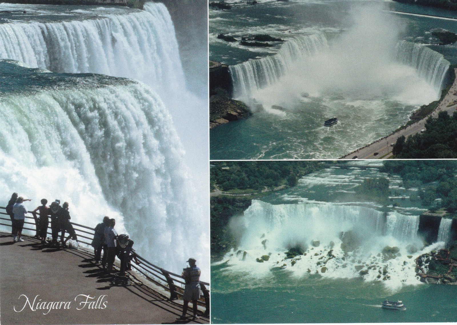 Niagara Horseshoe & American Water Falls New York Postcard 2011