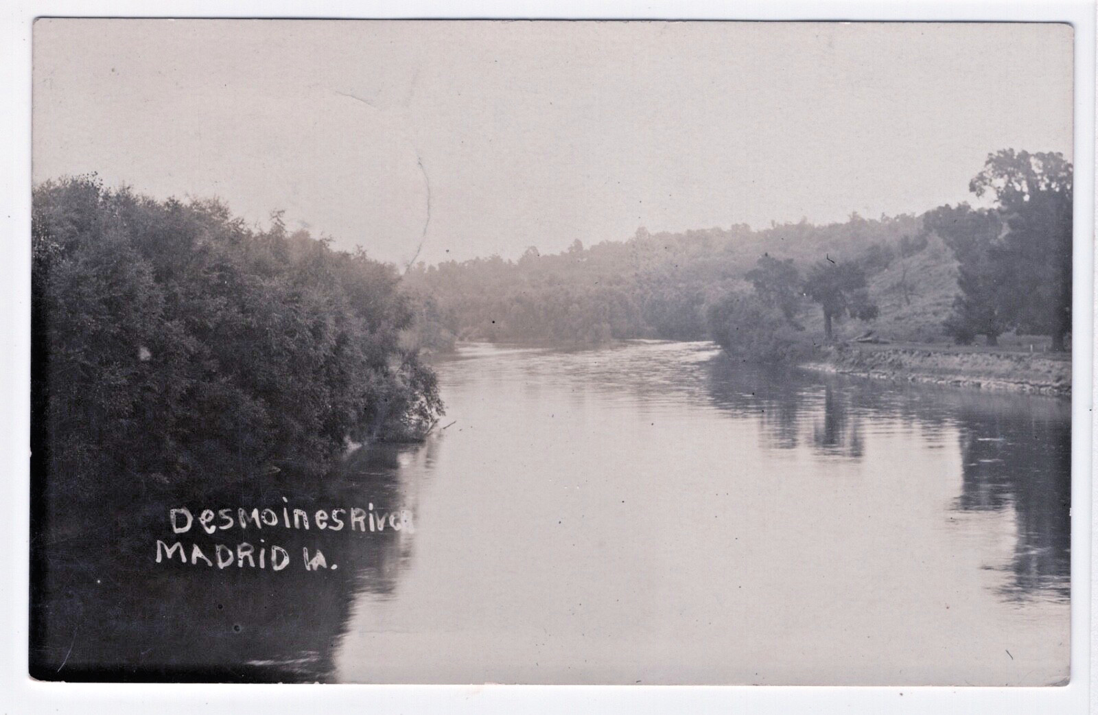 Madrid Iowa IA Des Moines River Boone County Posted 1908 Real Photo Postcard