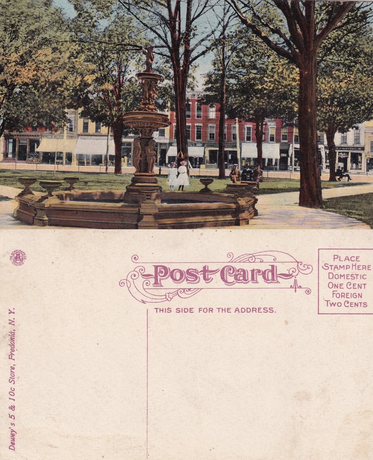 Postcard – Lafayette Park, Fredonia, NY Post Card 5497