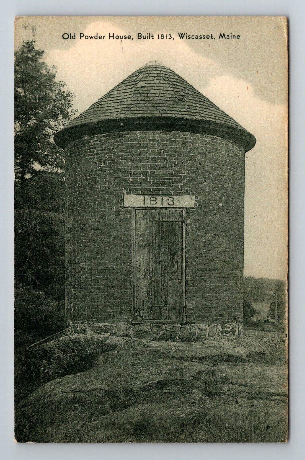 Wiscasset ME-Maine, Historic Old Powder House Built 1813 Vintage Postcard