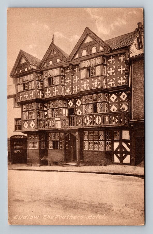 England Ludlow Feathers Hotel UK Vintage Postcard