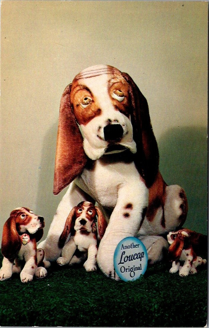 Loucap Company Hackensack NJ Original Dog “HAPPY” Vintage Chrome Postcard A98