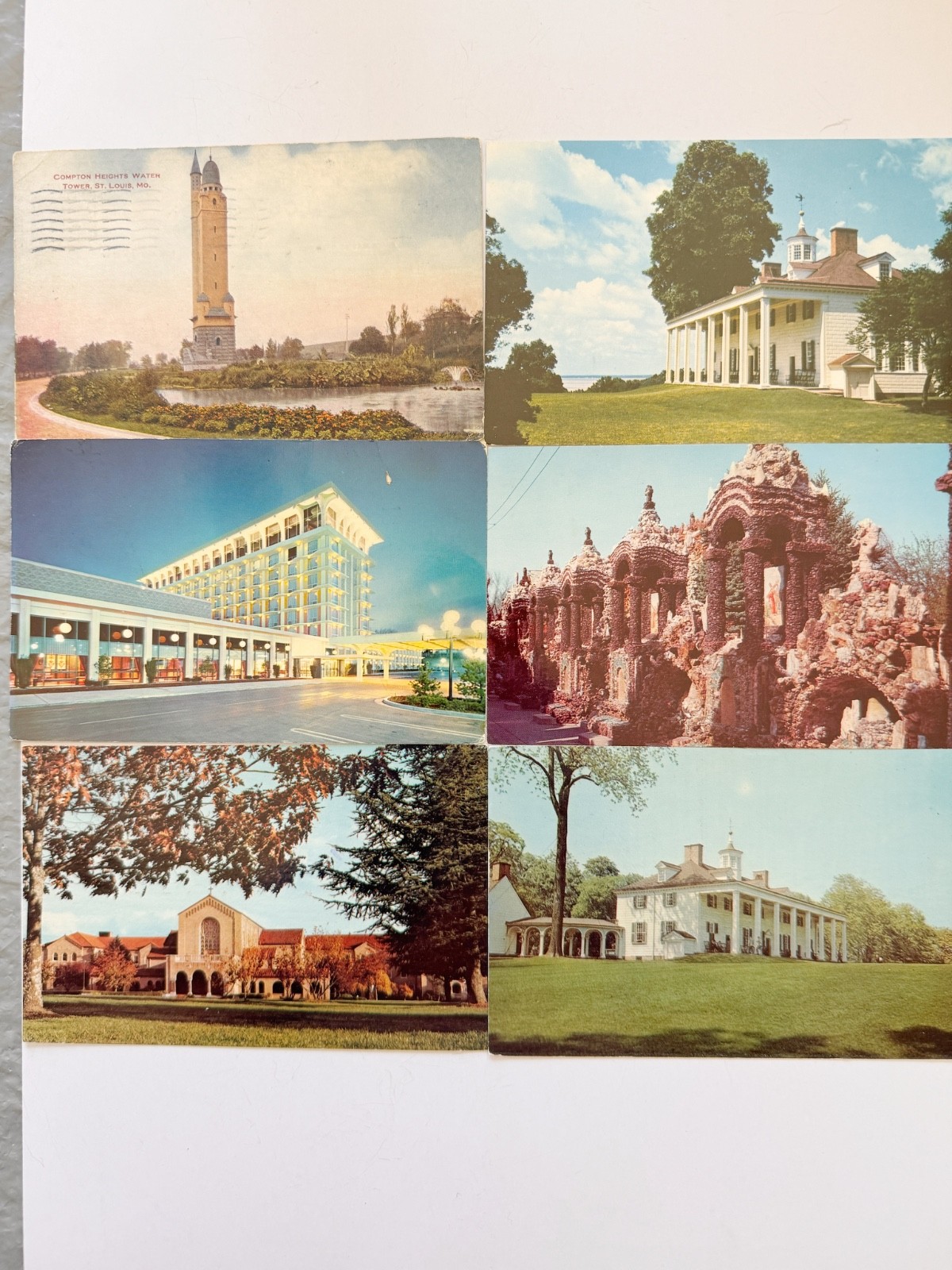 Lot of 6 Vintage Postcards 1910-1977 St Louis Mount Vernon Grotto Redemption