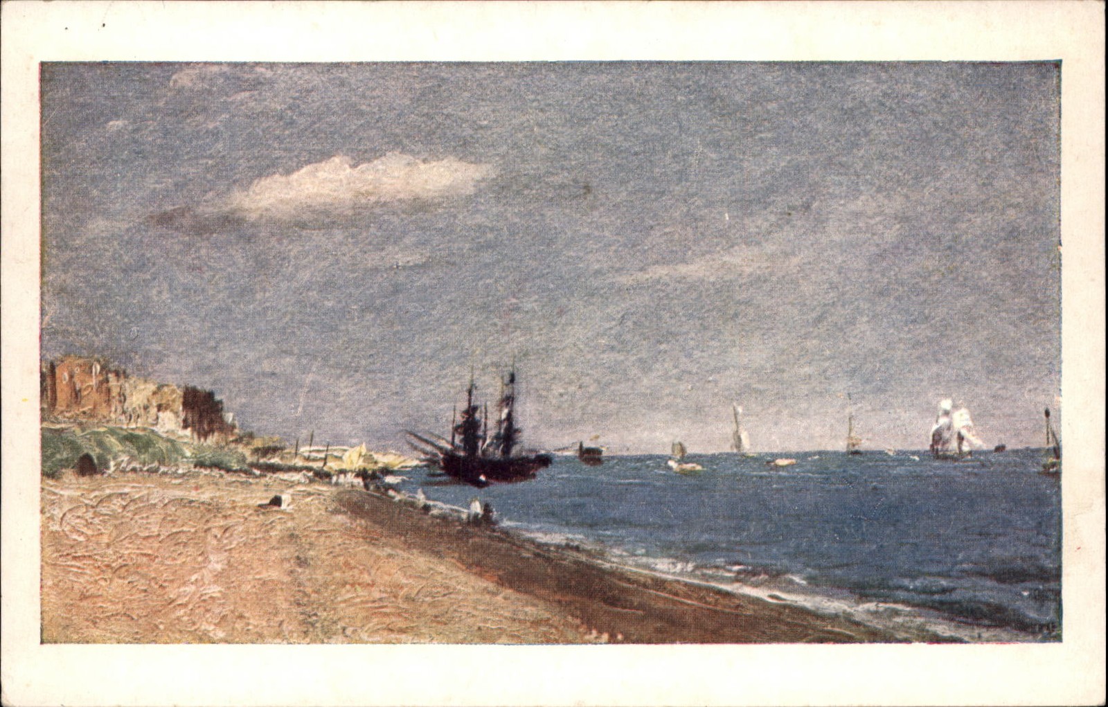 Brighton Beach with Colliers John Constable Brighton England art postcard d280