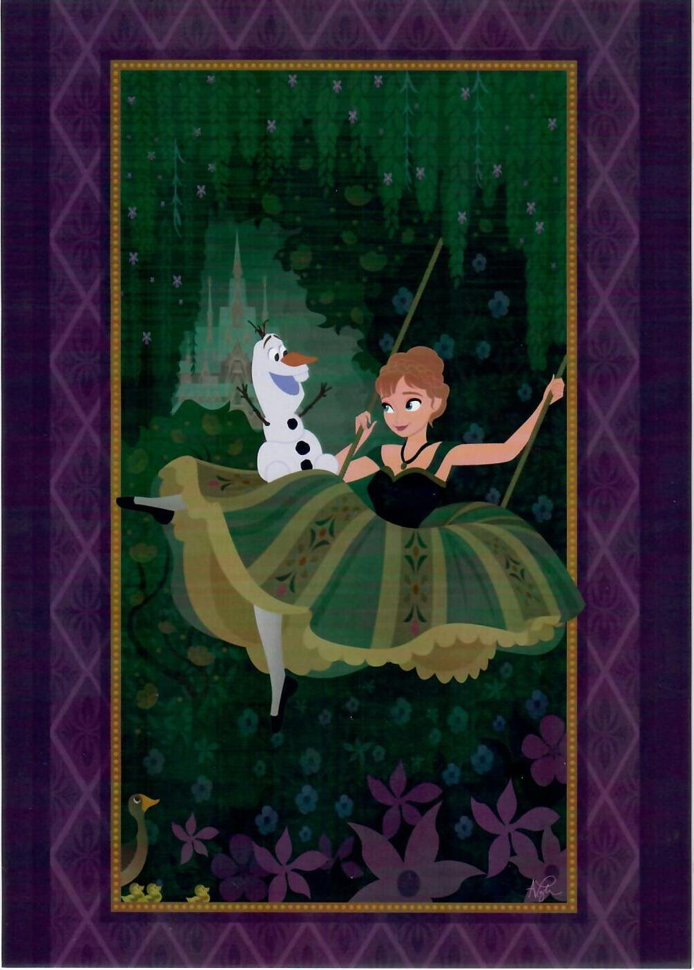 2025 Disney Ashley Taylor Frozen Anna Olaf Holding On To You Postcard 5×7″