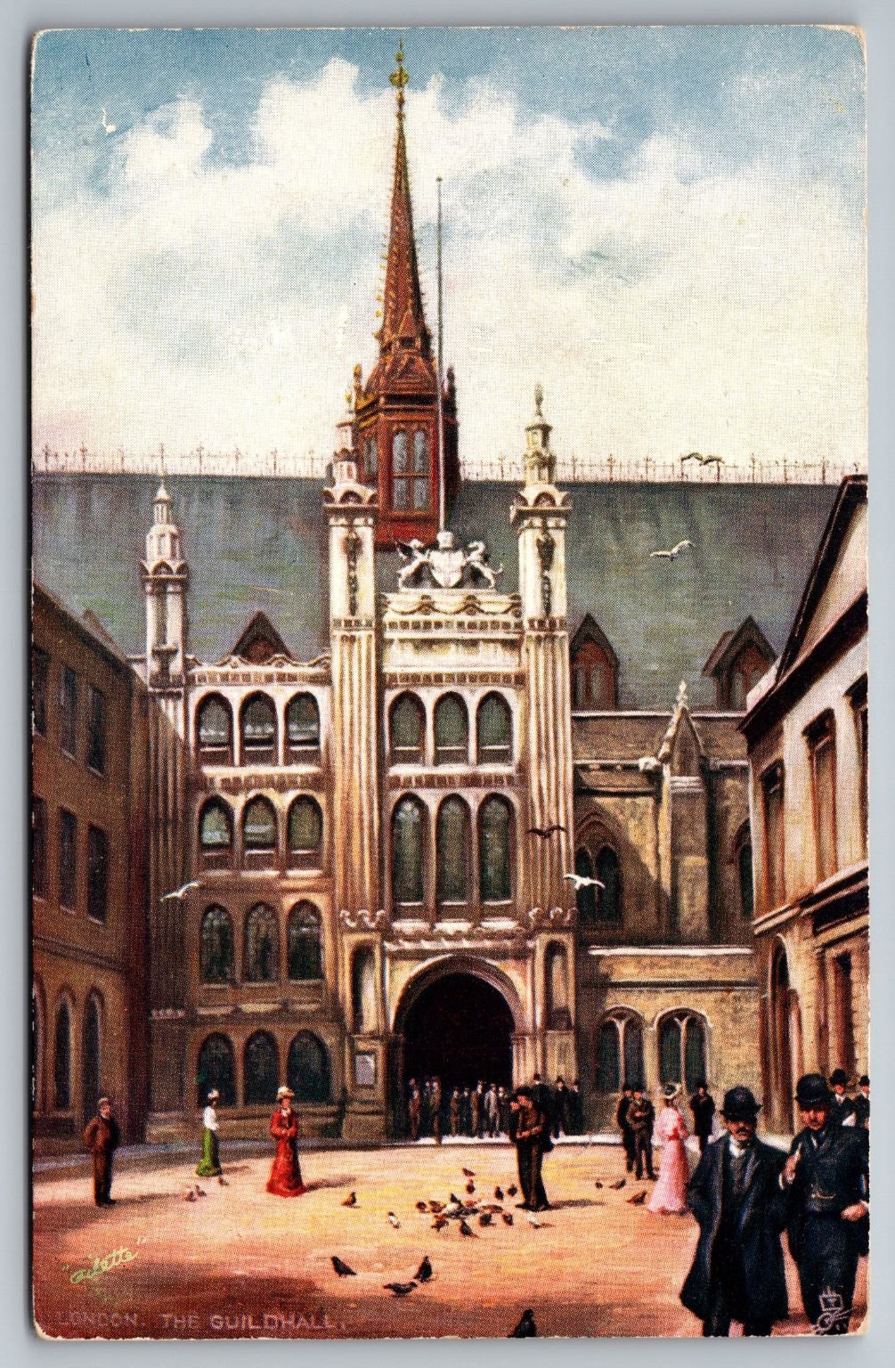 Guildhall London Raphael Tuck Oilette Postcard 7219 Edwardian Era England