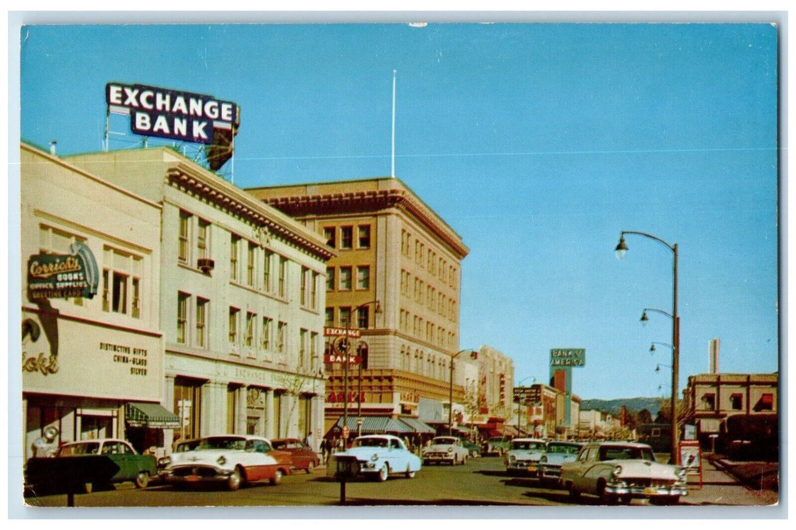c1960 Fourth Street Business District Santa Rosa California CA Vintage Postcard