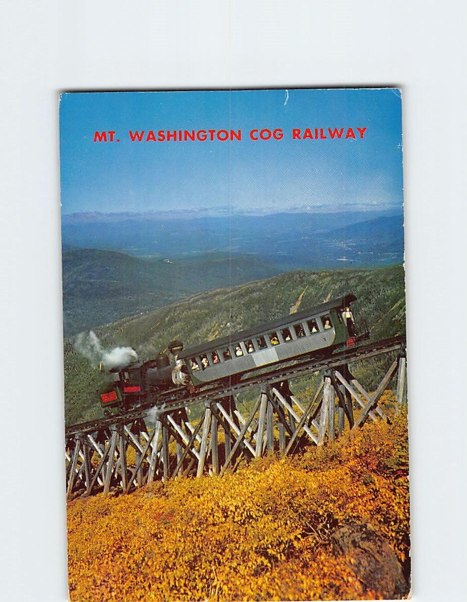 Postcard Mount Washington Cog Railway White Mountains New Hampshire USA