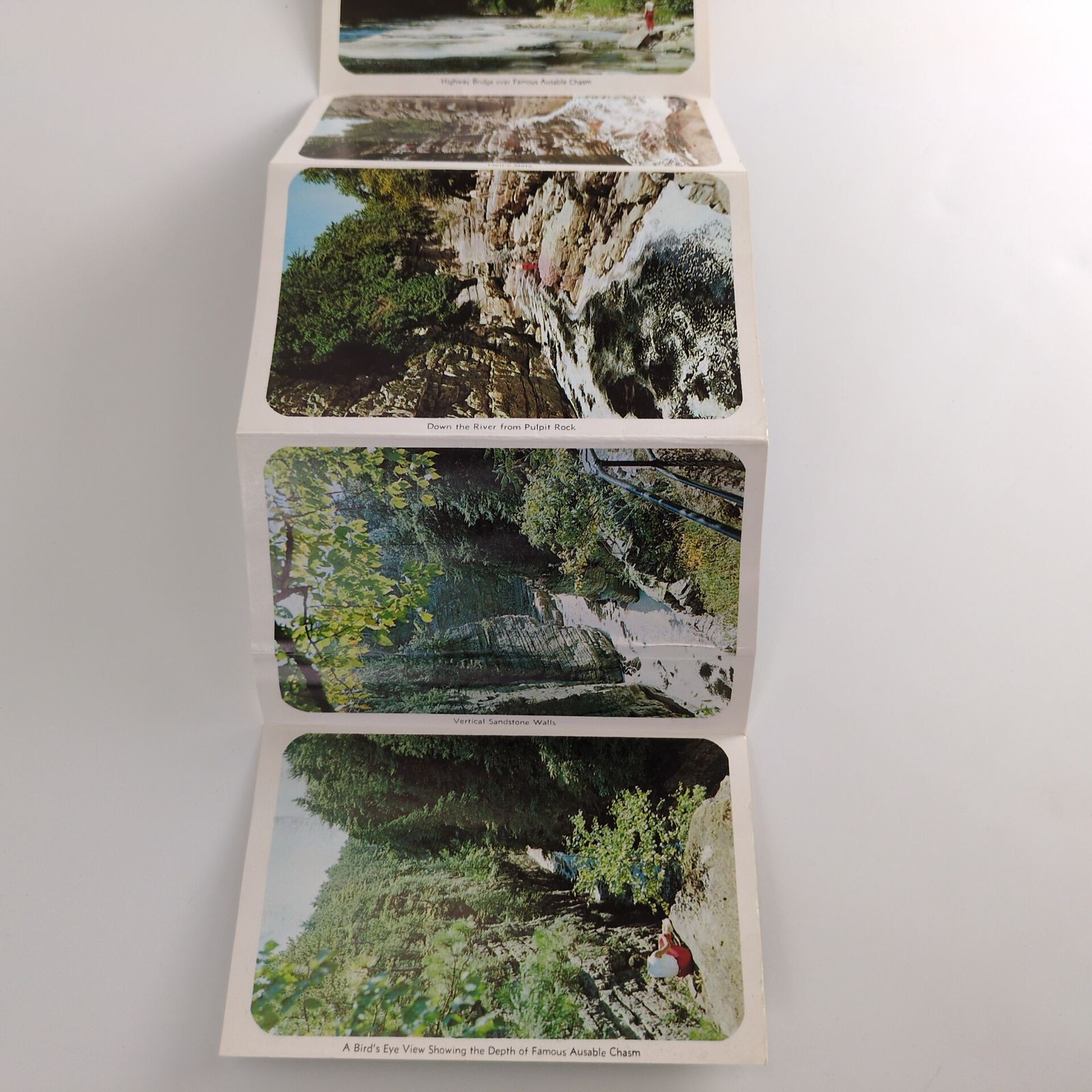Ausable Chasm New York 1960s Fold-Out Postcards Unused Caverns Caves NY Tourism