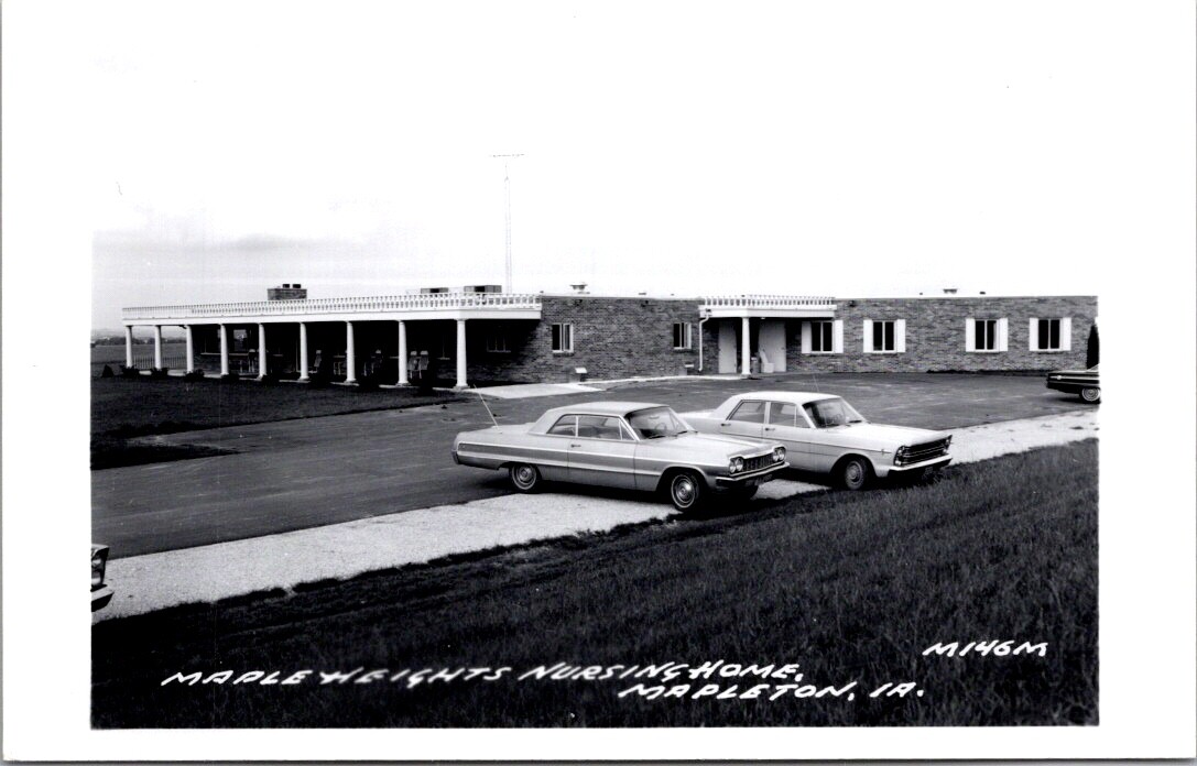 Real Photo Postcard Maple Heights Nursing Home in Mapleton, Iowa