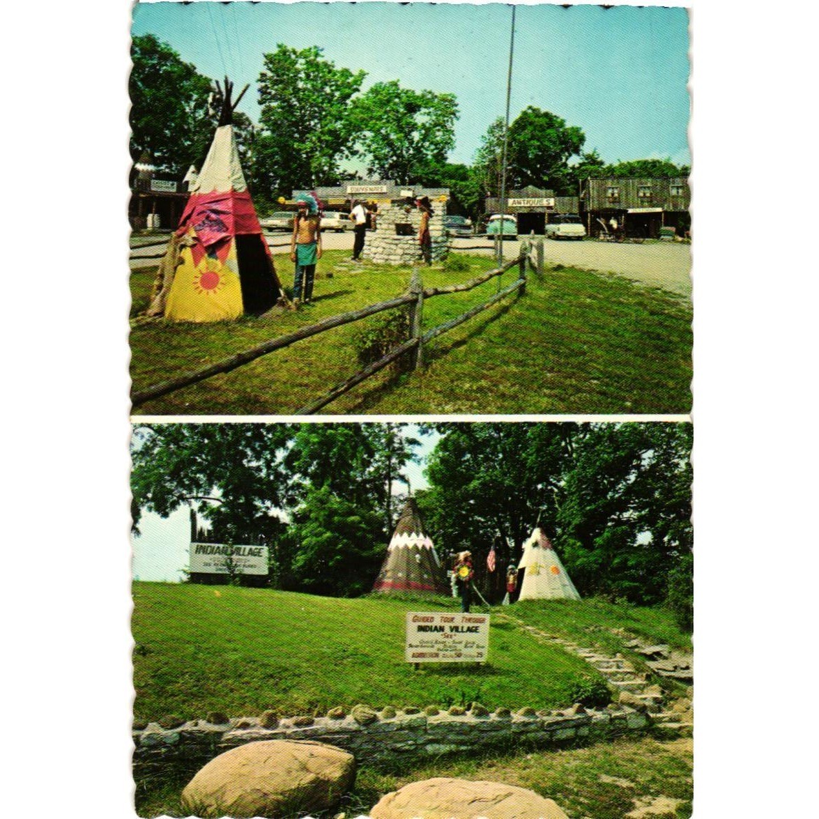 Driftwood Indian Village Bryantsville KY Vintage Postcard Dexter Press 1819-C