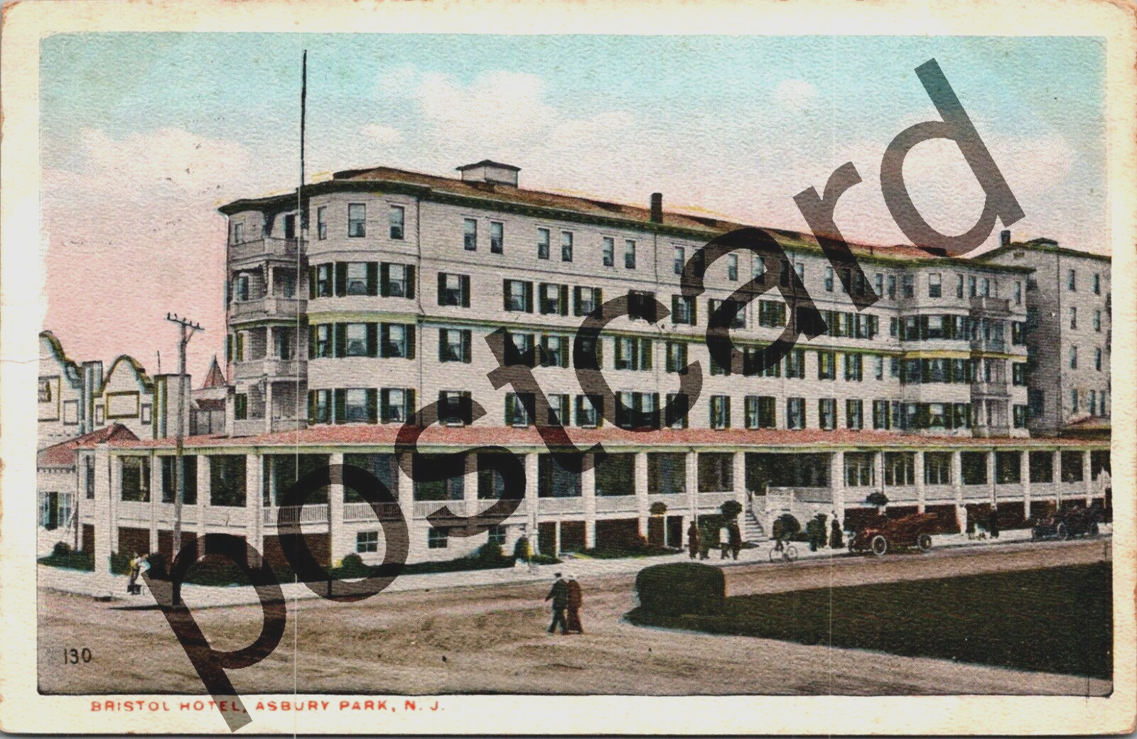 1915 BRISTOL HOTEL, Asbury Park, New Jersey, Samuel Strauss Pub postcard jj412