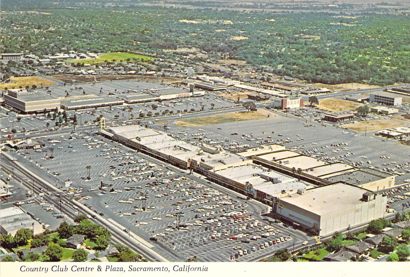 1968 CA Sacramento Country Club Centre Plaza Aerial View Mall Postcard 4×6 C19